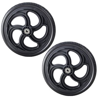 12 Inch Manual Wheelchairs Replacement Wheel, 12x1.75 Solid Rear Wheels for Wheelchair, Non-Inflatable Tire, Replaceable Wheelchair Accessories Parts (1 Set of 2)