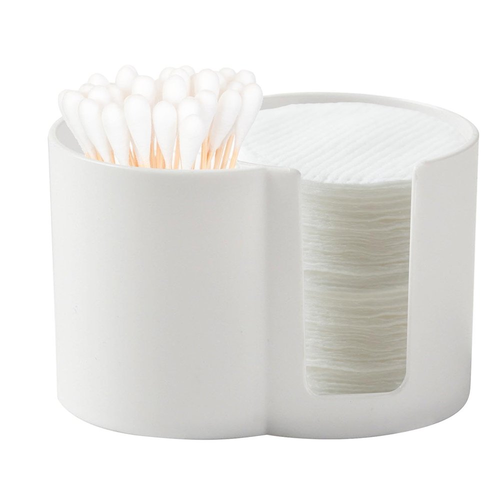 Cotton Bud Container, Cotton Bud Dispenser, Floss Holder Dispenser for Cotton Pads - Cotton Pad Dispenser, Qtip Dispenser, Floss Container i