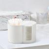Generisch Cotton Bud Holder, Cotton Bud Container, Cotton Round Dispenser, Double Hole Qtip Dispenser, Cotton Pad Dispenser, Qtip Dispenser, Floss Container for Bathroom, Small Parts, Cotton view 2