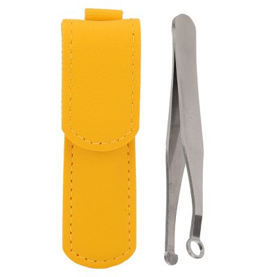 Nose Hair Trimming Tweezers, Stainless Steel Round Tip Nose Hair Tweezers for Safe and Easy Nose Hair Removal, Portable Keychain Design for Grooming Sideburns and Brows