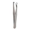 Nose Hair Trimming Tweezers, Stainless Steel Round Tip Nose Hair Tweezers for Safe and Easy Nose Hair Removal, Portable Keychain Design for Grooming Sideburns and Brows view 2