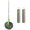 Twist Mops For Floor Cleaning, Long Handle Wet Mop Floor Cleaning, Floor Cleaning Tool Microfiber Mop, Long Handled Twist Mop With 2 Microfiber Washable Heads Refill, Absorbent Cleaner Mop view 1