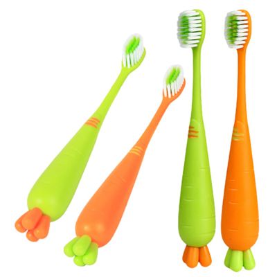 Baluue 4pcs Cartoon Toothbrush Carrot Boys and Girls Manual Toothbrushes for Boy Girl Years