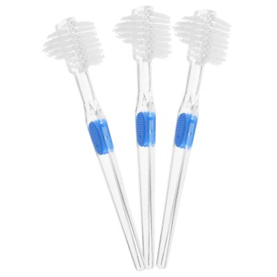 COLLBATH 3pcs Denture Brush False Teeth Cleaning Brush Double-Sided Toothbrush Denture Cleaning Tool for Fresh Breath