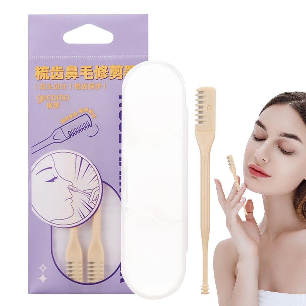 Nose Clippers for Men, 2 in 1 Nose Hair Clippers, Nose Hair Clippers with Storage Box, Portable Nasal Hair Cutter, Manual Nostril Hair Remover for Nose Ear & Moustache