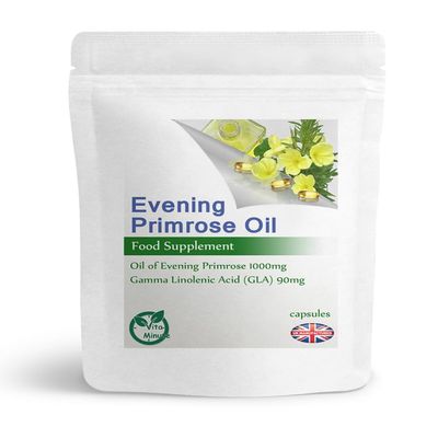 Evening Primrose Oil 1000mg Sotfgel Capsules (EPO Cold Pressed with High GLA) Heart, Hair, Skin and Joints Care (Pack of 60)