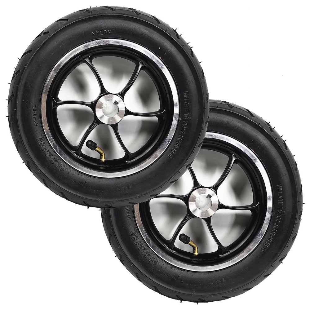 10 Inch Electric Wheelchairs Rear Wheel, 10x2.125 Replacement Wheels for Wheelchair, Pneumatic Rubber Tires, Wheelchair Accessories, Bearing: 3/4inch (19mm) (2 Pcs)