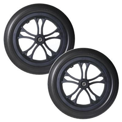 12 Inch Electric Wheelchair Replacement Wheel, 12 1/2x2 1/4 Rear Wheels for Wheelchair, Solid Non-Inflatable Tire, Wheelchair Replacement Parts, with 1/2"(12 mm) Bearing (2 Pcs)