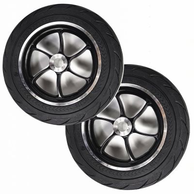 10x2.125 Replacement Wheels for Electric Wheelchairs, 10 Inch Rear Wheel, Rubber Solid Non-Inflatable Tire, Wheelchair Wheels Assembly, Bearing: 3/4 inch (19mm) (2 Pack)