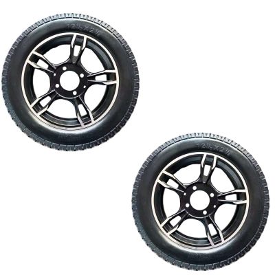 12 Inch Electric Wheelchair Rear Wheel Replacement, Solid Polyurethane Tires with Aluminum Alloy Wheels, 12 1/2 