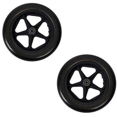 12 Inch Solid Rear Tires, 12 2/1x2 1/4 Wheelchair Wheel Assembly, Manual Wheelchair Transport Chair Replacement Parts for Rear Wheel Replacement (1 Pair)