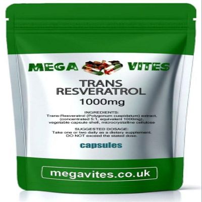 Trans RESVERATROL Capsules 1000mg x 180 - MEGAVITES AMINOLAB