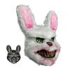 Creepy Bunny Face Cover | Kids' Costume Bunny Face Cover with Bloody Mouth,Elastic Cosplay Costume Scary Face Cover for Role Play Halloween Easter view 1