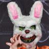 Creepy Bunny Face Cover | Kids' Costume Bunny Face Cover with Bloody Mouth,Elastic Cosplay Costume Scary Face Cover for Role Play Halloween Easter view 3