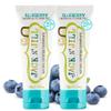 Jack N Jill Natural Certified Kids Toothpaste Fluoride-Free Toddler & Baby Toothpaste with 40% Xylitol, No Sugar, Suitable from 6 Months+, Organic Blueberry Flavour, Pack of 2 (50g Each) view 1