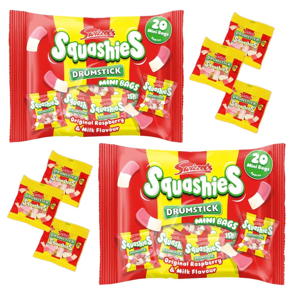Squashies Drumstick Mini Bags Multipack Bundle With 2x Swizzels Squashies 280g Bags