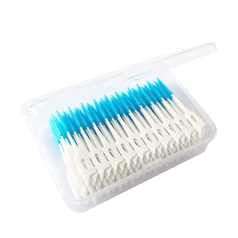 160 Pcs Dental Interdental Brush Tooth Pick Flosser Toothpick Sticks Blue