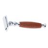 Wood Handle Double Edge Safety Shaving Razors Moustache Grooming Tool Brown 12.5 x 4.5 x 2.5CM view 2