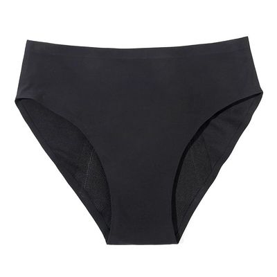 Women Period Pants Breathable Menstrual Briefs Cotton Stretchy Underwear First Starter Kit for Teens Girls Period Knickers Basic Black XXL