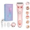 Lady Shaver for Women, 2 in 1 Waterproof Belarae Brazilian Electric Women's Razor for Face Lips Arms Legs Armpits Bikini, Wet & Dry, Painless Hair Removal, Rechargeable Women's Shaver (Pink) view 1