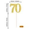12 Pack 70th Birthday Anniversary Centerpiece Sticks, Gold Glitter 70th Birthday Party Decorations, Number 70 Table Toppers for 70th Birthday Wedding Anniversary Party Table Decorations view 2