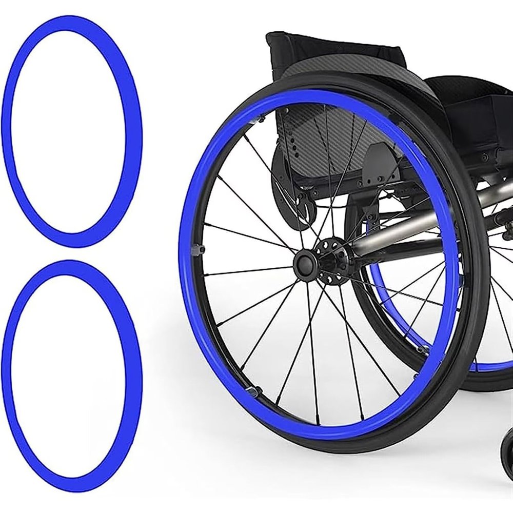 1 Pair 24Inch Silicone Wheelchair Push Rim Covers,Non-Slip Wear-Resistant Hand Push Cover,1 Pair Wheelchair Rear Wheel Push Rim Cover,Improve Grip[Energy Class A]