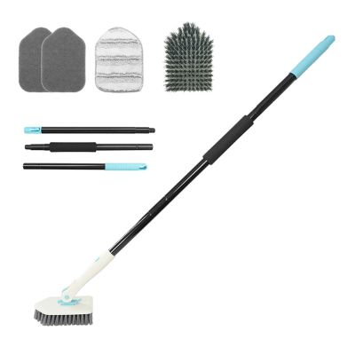 Tile Floor Cleaning Brush, Floor Brush with Handle, Multifunctional Non-Slip Cleaning Brush, Portable Tile Brush with Handle, Pul Brush
