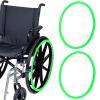 24inch Silicone Wheelchair Push Rim Covers, Non-Slip Wear-Resistant Hand Push Cover, Wheelchair Handrim Covers, Wheelchair Rear Wheel Cover for Improve Grip and Traction (Green) view 1