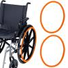 24inch Silicone Wheelchair Push Rim Covers, Non-Slip Wear-Resistant Hand Push Cover, Wheelchair Handrim Covers, Wheelchair Rear Wheel Cover for Improve Grip and Traction (Orange view 1
