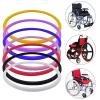 24inch Silicone Wheelchair Push Rim Covers, Non-Slip Wear-Resistant Hand Push Cover, Wheelchair Handrim Covers, Wheelchair Rear Wheel Cover for Improve Grip and Traction (Orange view 4