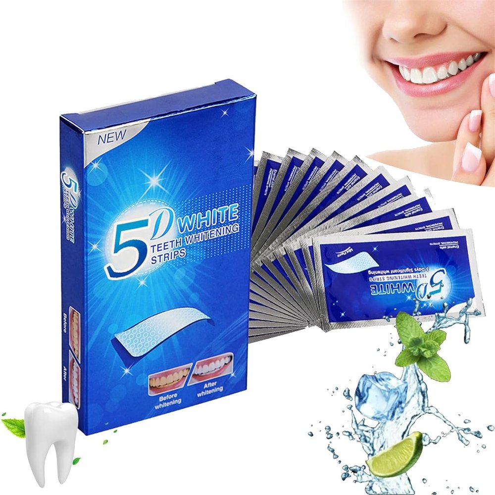 Elunara Teeth Whitening Strips, 5D White Teeth Whitening Strips, Teeth Whitener Strips, Diamond Dissolving Whitening Strips, Effective Teeth Reduced Sensitivity White Strips (1)