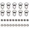 100 Sets Shoelace Hook D,Ring Eyelet Buckle Brass Rivet Tool for DIY Leather Crafting and Shoe Repair, 9x14mm Accessories for Bags and Footwear view 1