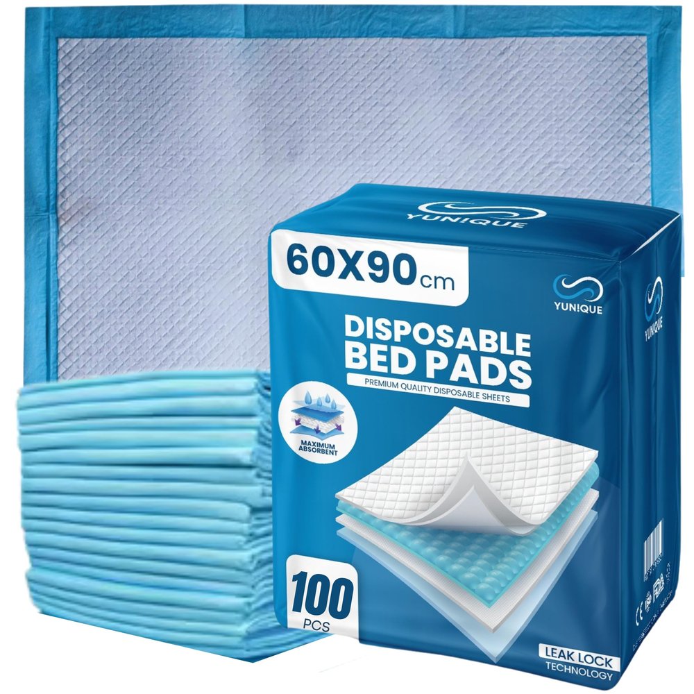 100 Pack Incontinence Bed Pads 90 x 60cm  Highly Absorbent Disposable Waterproof Bed Sheets for Adults, Elderly, Children & Babies  Bed Wetting Sheets & Bed Protectors for Mattress, Sofa & Chair.