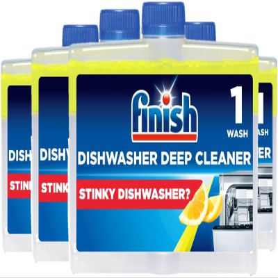 Finish Dishwasher Machine Cleaner, Lemon, Pack of 4, 250ml Each,Deep Cleans and Helps to prolong life of your dishwasher