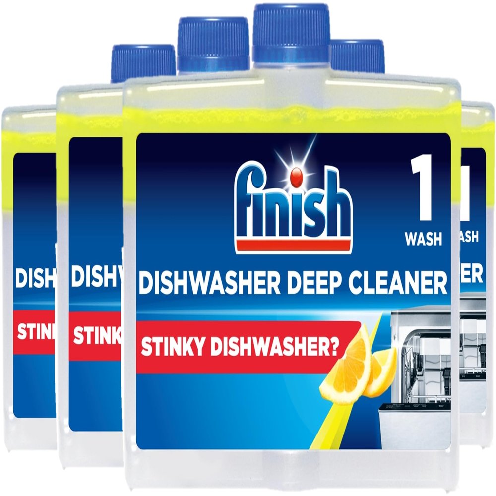 Finish Dishwasher Machine Cleaner, Lemon, Pack of 4, 250ml Each,Deep Cleans and Helps to prolong life of your dishwasher