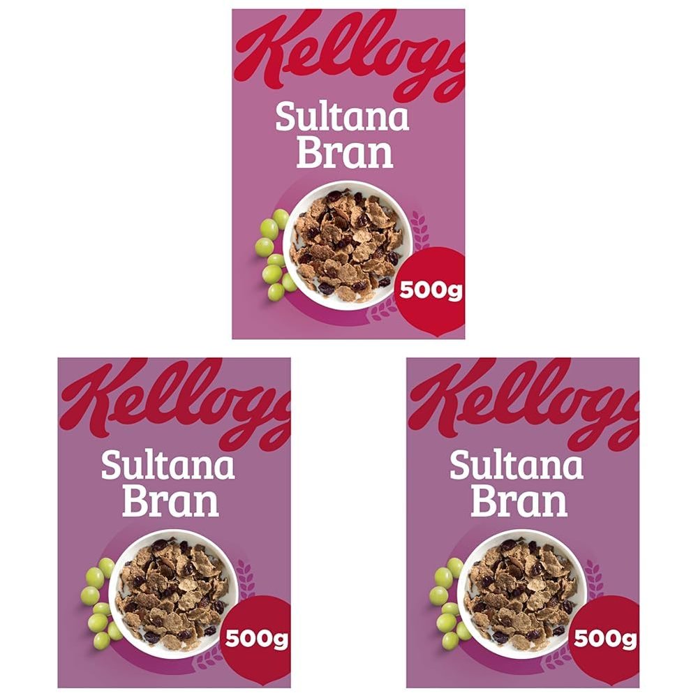 Kellogg's Sultana Bran Cereal 500g (Pack of 3)