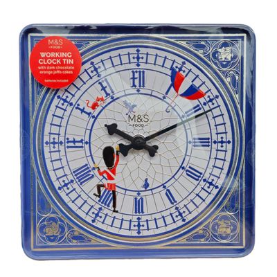 M&S Working Clock Tin with Dark Chocolate Orange Jaffa Cakes, 375g