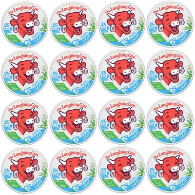 Thes Laughings Cows Light Cheese Spread Triangles Full Case 16 packs - Creamy & Spreadable, Calcium and Vitamin D Source (128 triangles)