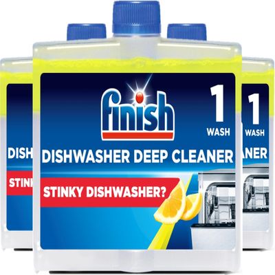 Finish Dishwasher Machine Cleaner, Lemon, Pack of 3, 250ml Each,Deep Cleans and Helps to prolong life of your dishwasher