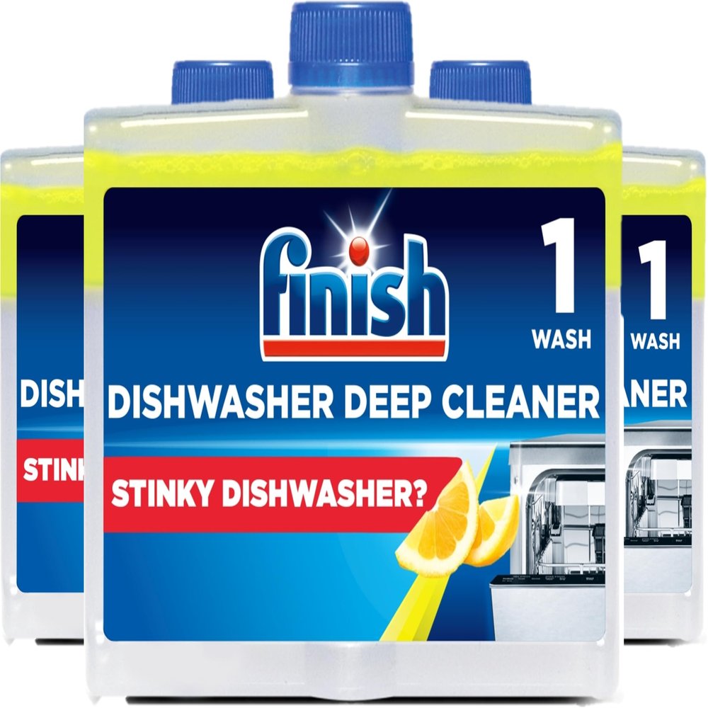 Finish Dishwasher Machine Cleaner, Lemon, Pack of 3, 250ml Each,Deep Cleans and Helps to prolong life of your dishwasher