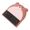 PRETYZOOM Cute Bear Mini Dustpan and Brush Set, Small Hand Broom with Dustpan for Tabletop Cleaning, Brown Bear Design, Compact Cleaning Brush Set for Keyboards and Pet Cages, view 1