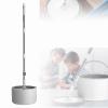 QIeAny Single-Bucket Wash And Spin Mop Set, A Space-Saving Cleaning Set, Recycled Water + 0.5CM Lightweight Mop Head + Nano-Level Soft Cotton Mop + Stainless Steel Telescopic Rod,White view 1