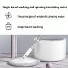 QIeAny Single-Bucket Wash And Spin Mop Set, A Space-Saving Cleaning Set, Recycled Water + 0.5CM Lightweight Mop Head + Nano-Level Soft Cotton Mop + Stainless Steel Telescopic Rod,White view 2