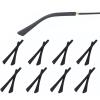 8 Pairs Eyeglass Replacement Temples for Thin Metal Eyeglass Legs, Silicone Eyeglass End Tips Ear Sock Pieces Tube Sleeve Color Black view 1