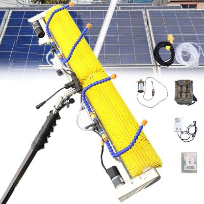 zxmeimm Electric Solar Photovoltaic Panel Cleaning,100cm Roller Brush,Solar Panel Cleaning Brush,Super Cleaning Power,4-8m Telescopic Pole,Outdoor Washing Device Tool,8M
