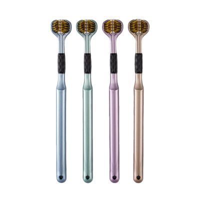 Pack of 4 U-Shaped Three-Sided Toothbrush, Three-sided Toothbrush, Three-Head Toothbrush Adults, Macaron Toothbrush with Soft Bristles, Soft Toothbrush (4)