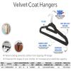 2 UR DOOR Velvet Coat Hangers  Non-Slip Slim Clothes Hangers For Coats, Dresses, Trousers With 360 Rotating Hook  Space-Saving Design For Wardrobe Organization  20 Pack (Black) view 4