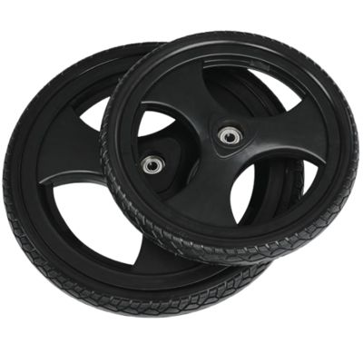 16 Inch Rear Wheels for Wheelchair, Manual Wheelchairs Replacement Wheel, Non-Inflatable PU Tires, Replaceable Trolley Wheels, with 1/2" Bearing