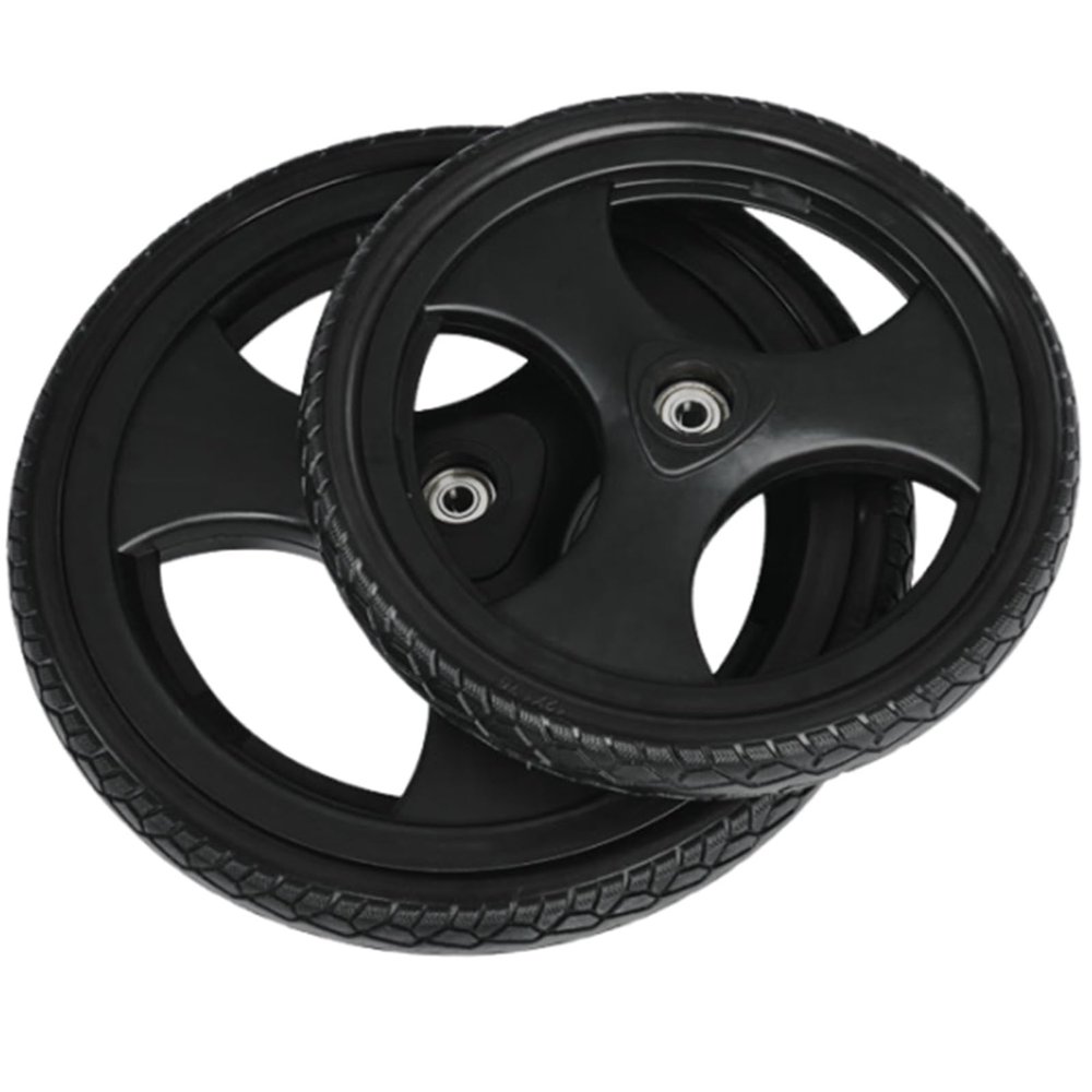 16 Inch Rear Wheels for Wheelchair, Manual Wheelchairs Replacement Wheel, Non-Inflatable PU Tires, Replaceable Trolley Wheels, with 1/2" Bearing