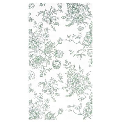 100 Floral Guest Napkins Sage Green and White Toile Disposable Paper Napkins Decorative Flower Bathroom Hand Towels for Bridal Baby Shower Tea Party Birthday Party Supplies (Sage Green)